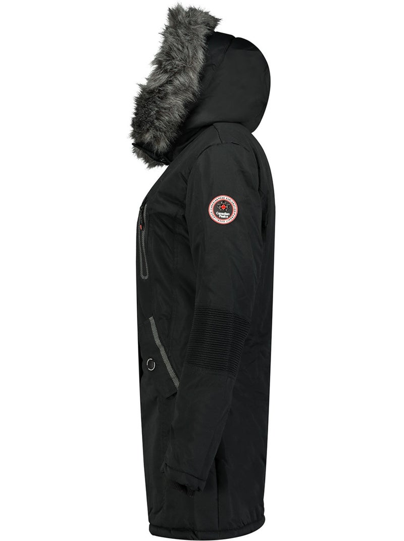 Parka pesante con cappuccio in pelliccia sintetica camilly – canadian peak Nero - Kiabi