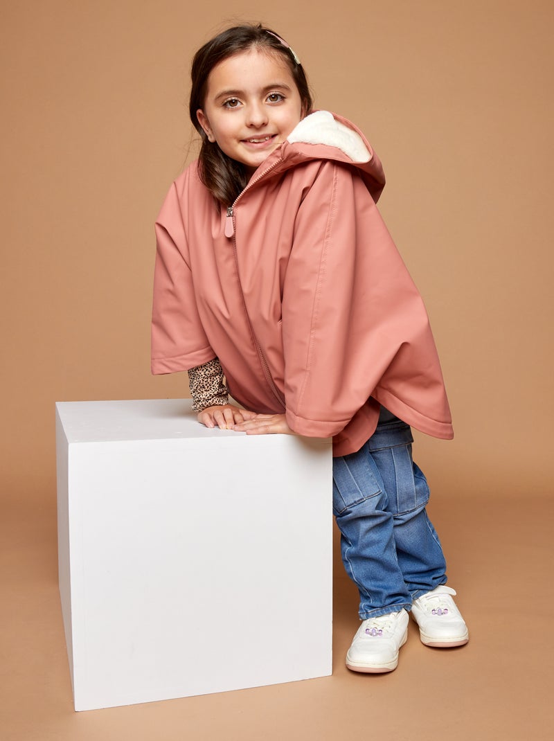Parka poncho in pelliccia sintetica - collezione facile da indossare ROSA - Kiabi