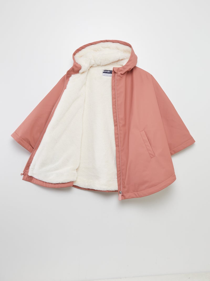 Parka poncho in pelliccia sintetica - collezione facile da indossare ROSA - Kiabi