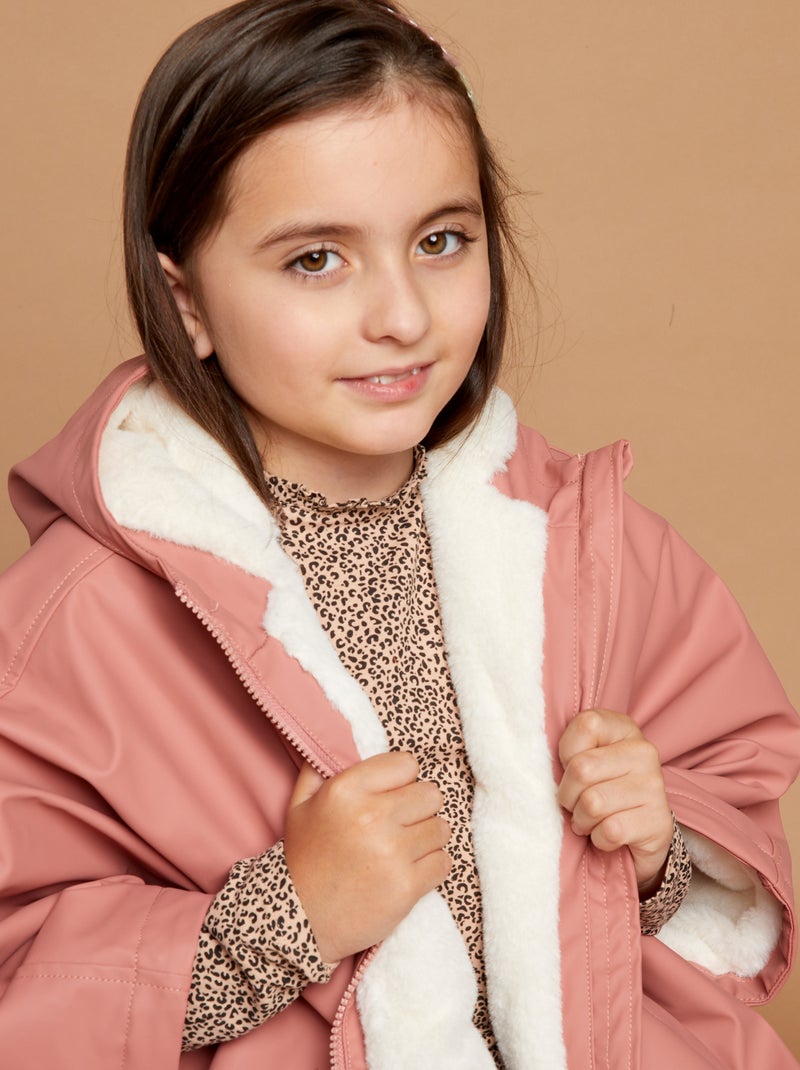 Parka poncho in pelliccia sintetica - collezione facile da indossare ROSA - Kiabi