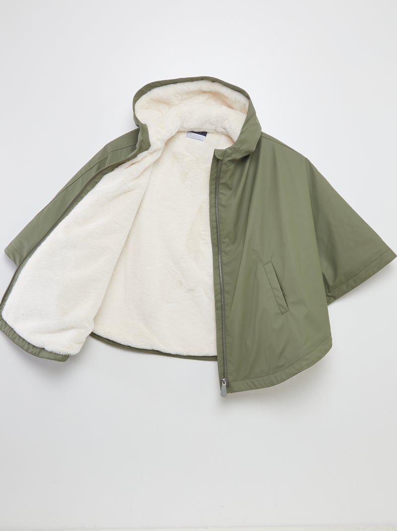 Parka poncho in pelliccia sintetica - collezione facile da indossare VERDE - Kiabi