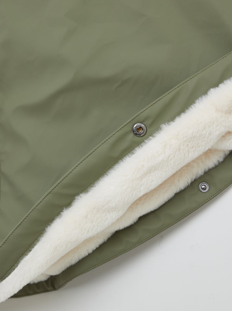 Parka poncho in pelliccia sintetica - collezione facile da indossare VERDE - Kiabi