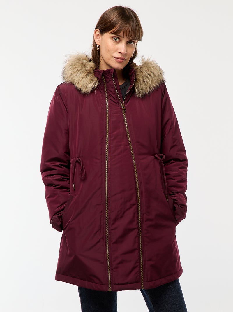 Parka premaman con dettaglio per il trasporto del bebè Rosso - Kiabi
