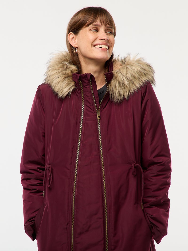 Parka premaman con dettaglio per il trasporto del bebè Rosso - Kiabi