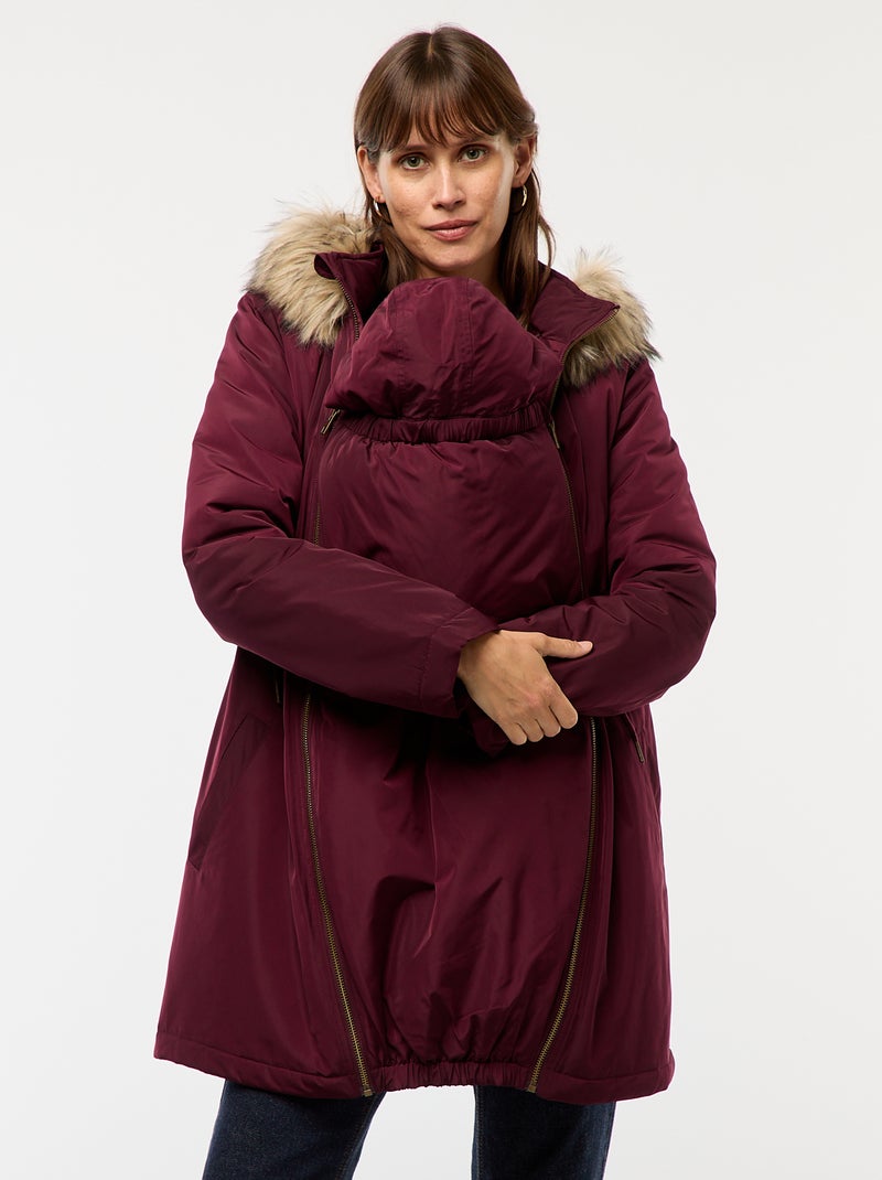 Parka premaman con dettaglio per il trasporto del bebè Rosso - Kiabi