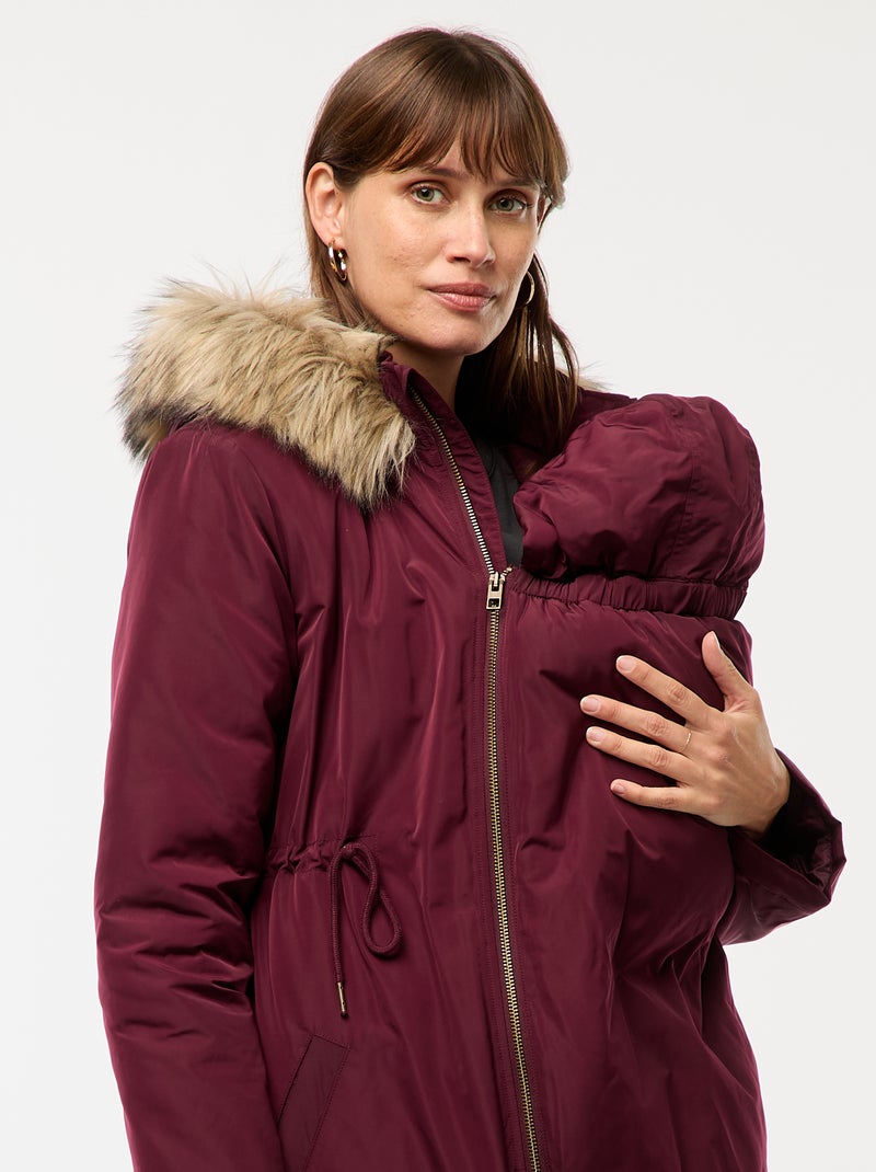 Parka premaman con dettaglio per il trasporto del bebè Rosso - Kiabi