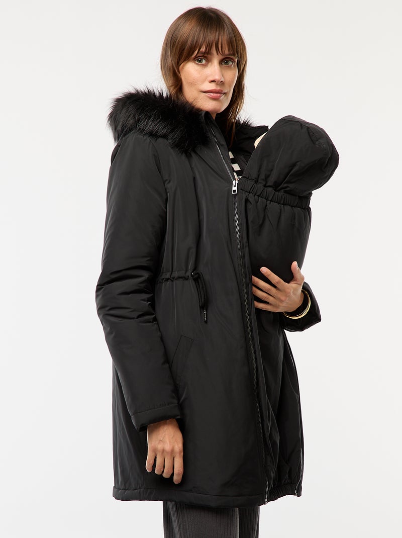 Parka premaman con dettaglio per portare il bambino Nero - Kiabi