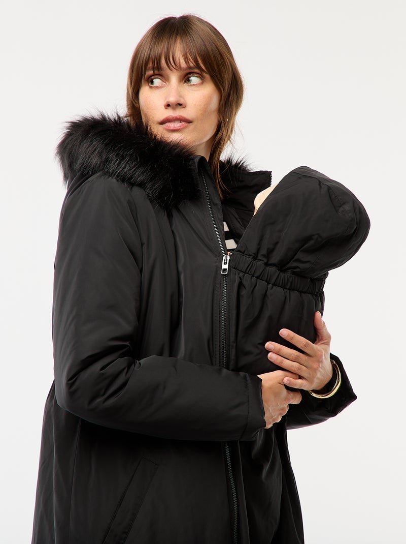Parka premaman con dettaglio per portare il bambino Nero - Kiabi
