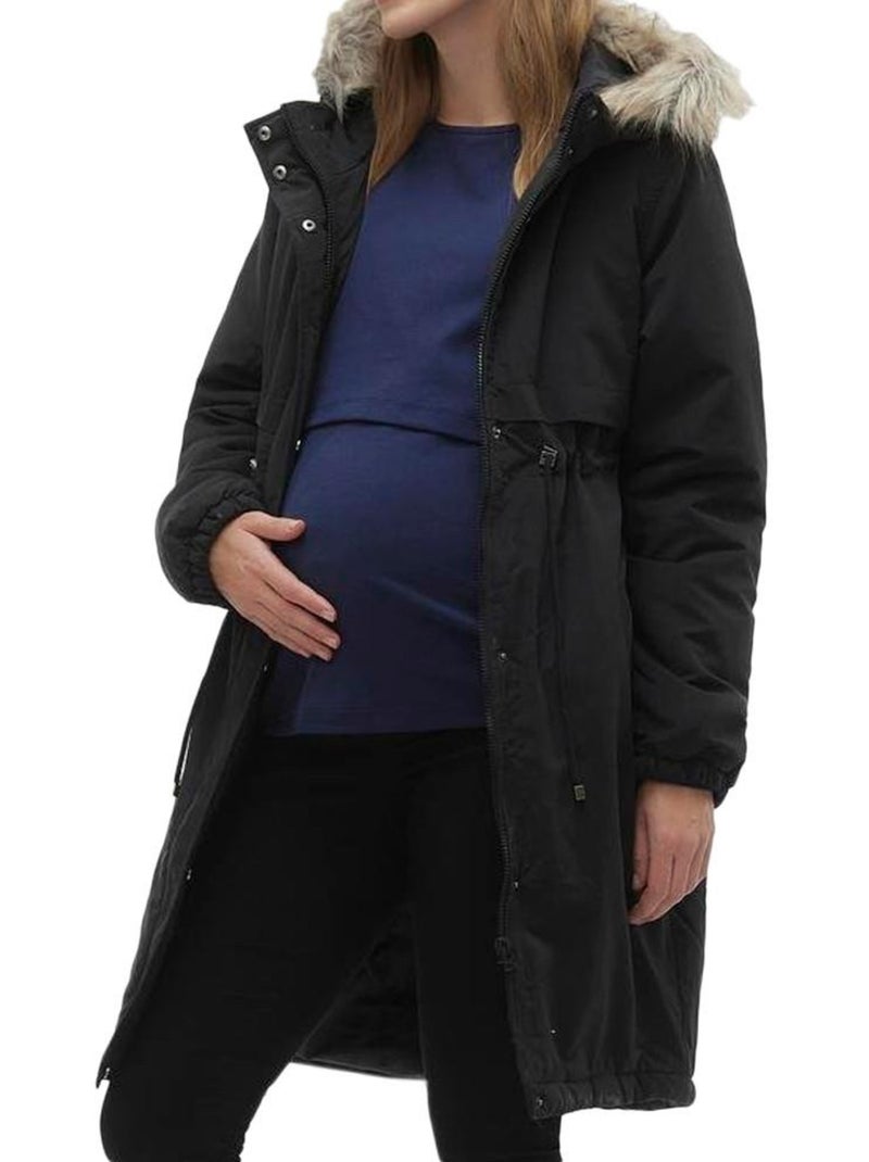 Parka Premaman da Donna Mamalicious Nero - Kiabi