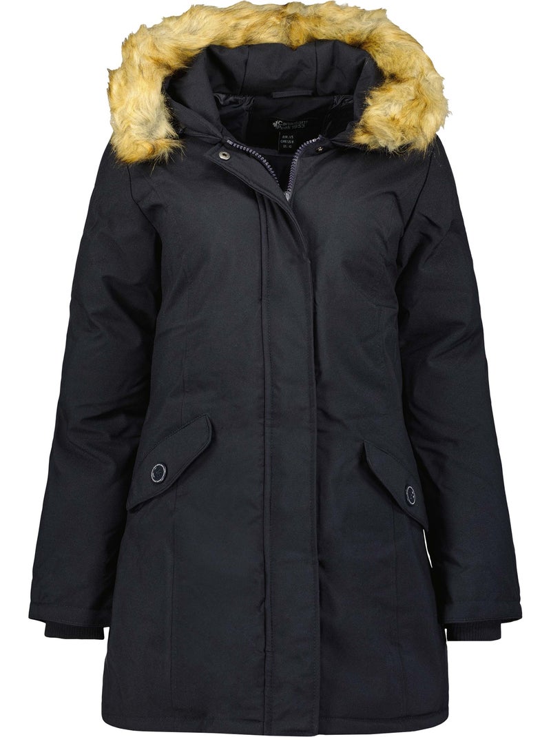 Parka sagomato con cappuccio in pelliccia sintetica dinastipeak – canadian peak Blu marino - Kiabi