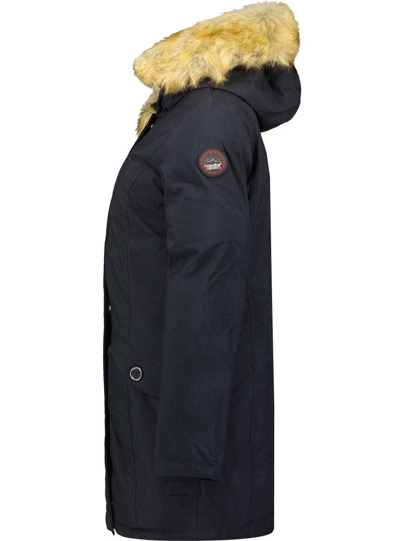 Parka sagomato con cappuccio in pelliccia sintetica dinastipeak – canadian peak Blu marino - Kiabi