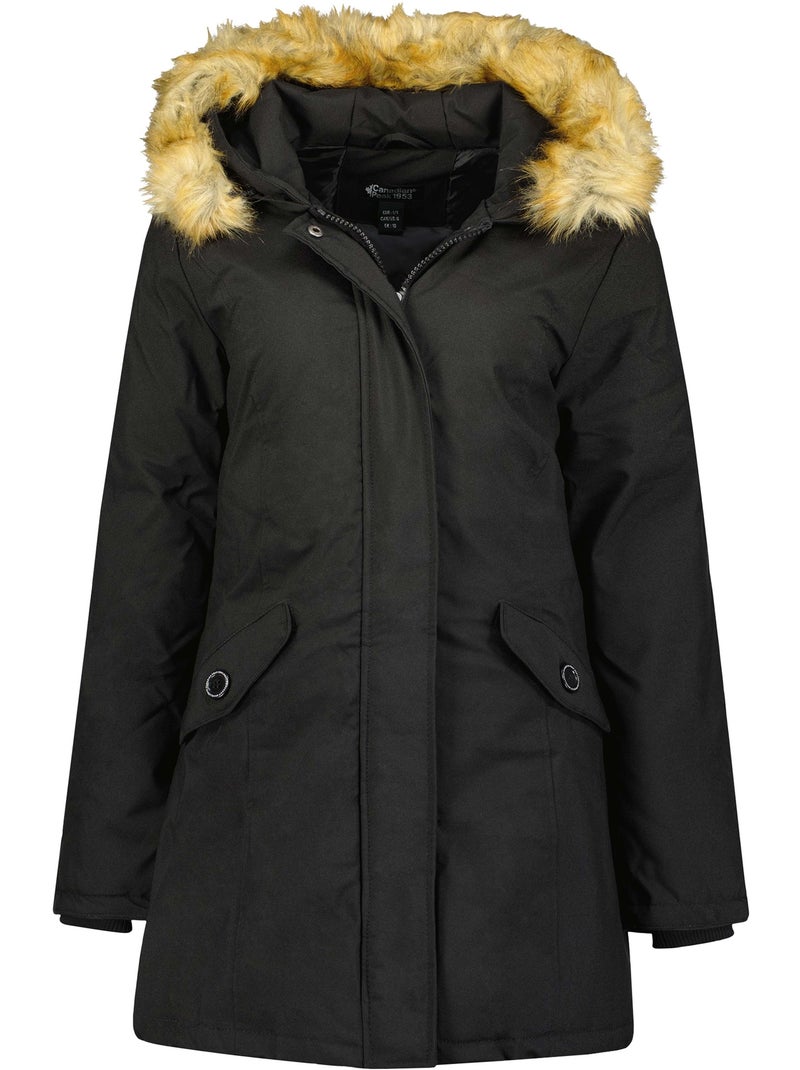 Parka sagomato con cappuccio in pelliccia sintetica dinastipeak – canadian peak Nero - Kiabi