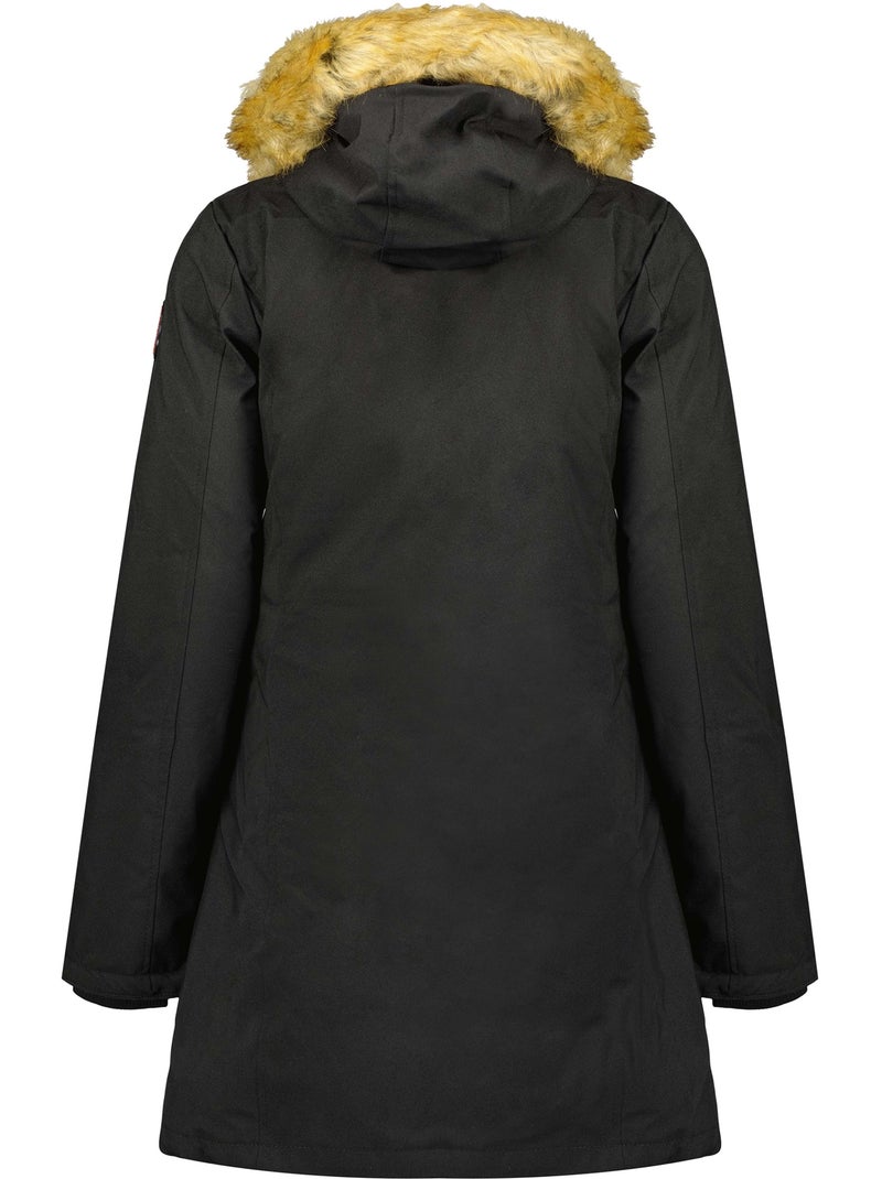 Parka sagomato con cappuccio in pelliccia sintetica dinastipeak – canadian peak Nero - Kiabi