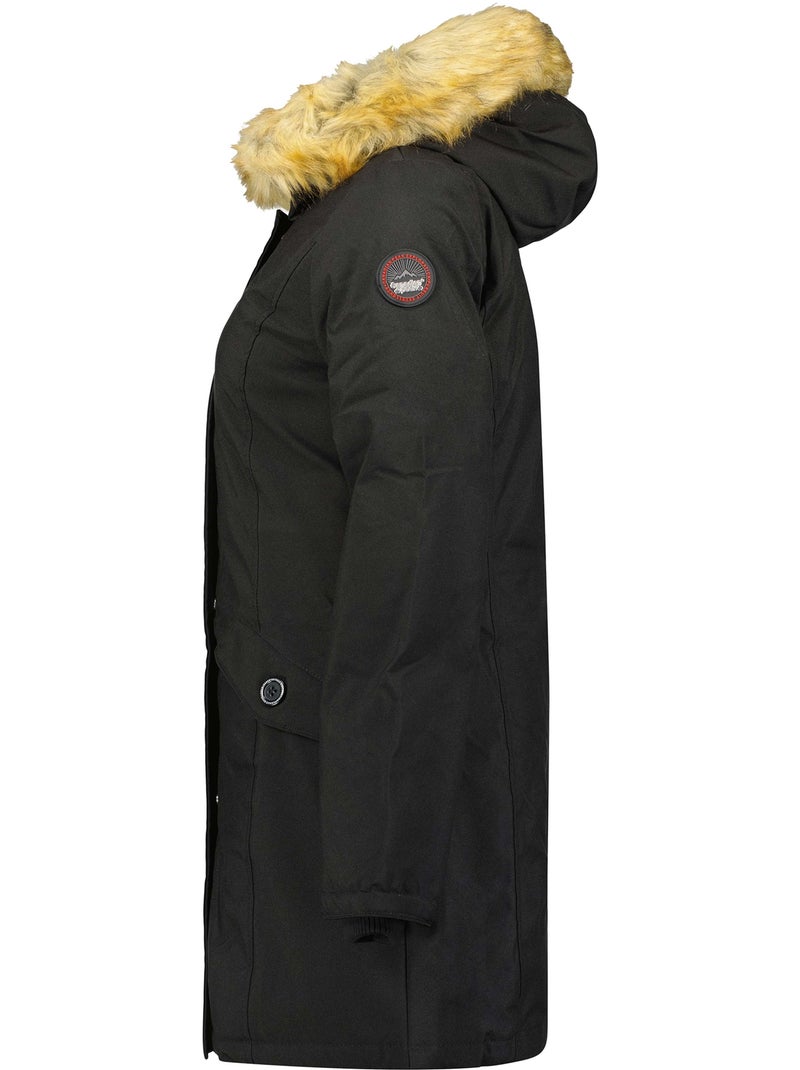 Parka sagomato con cappuccio in pelliccia sintetica dinastipeak – canadian peak Nero - Kiabi