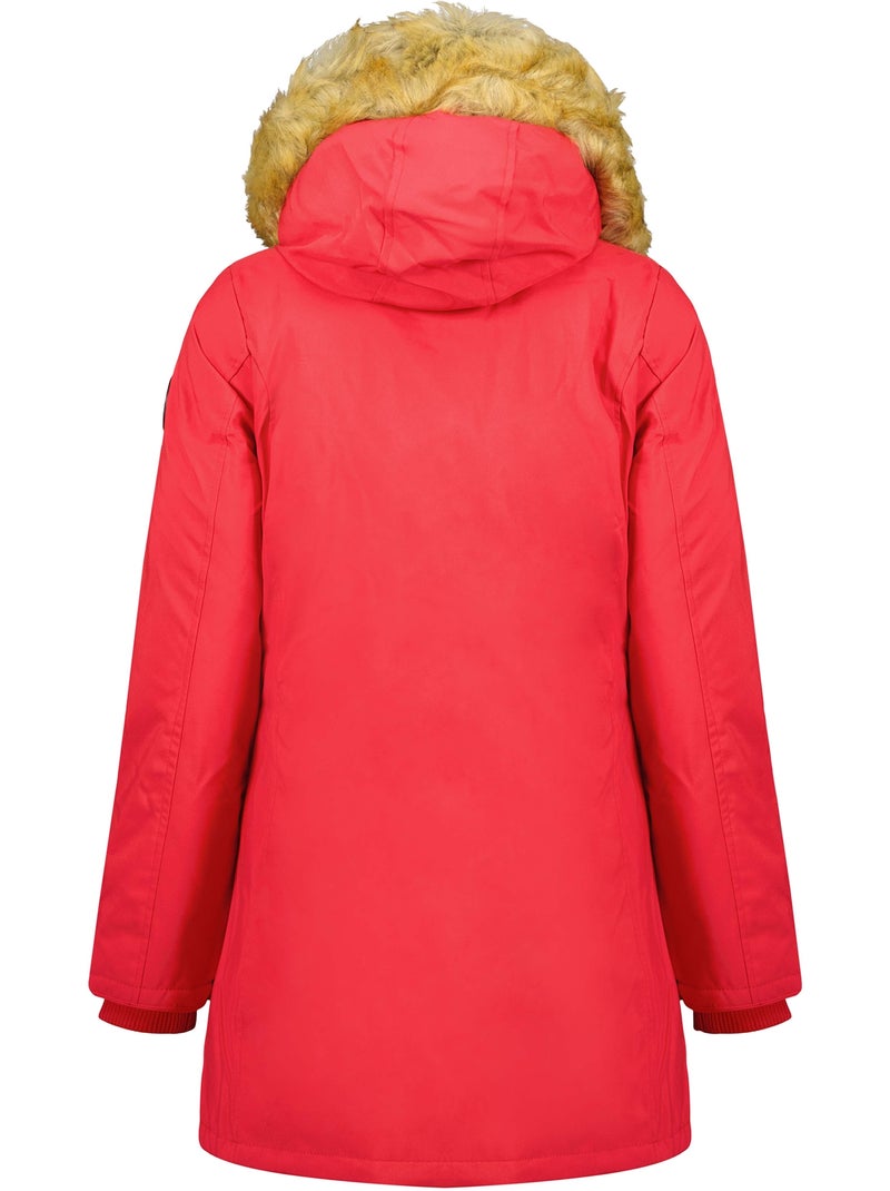 Parka sagomato con cappuccio in pelliccia sintetica dinastipeak – canadian peak Rosso - Kiabi