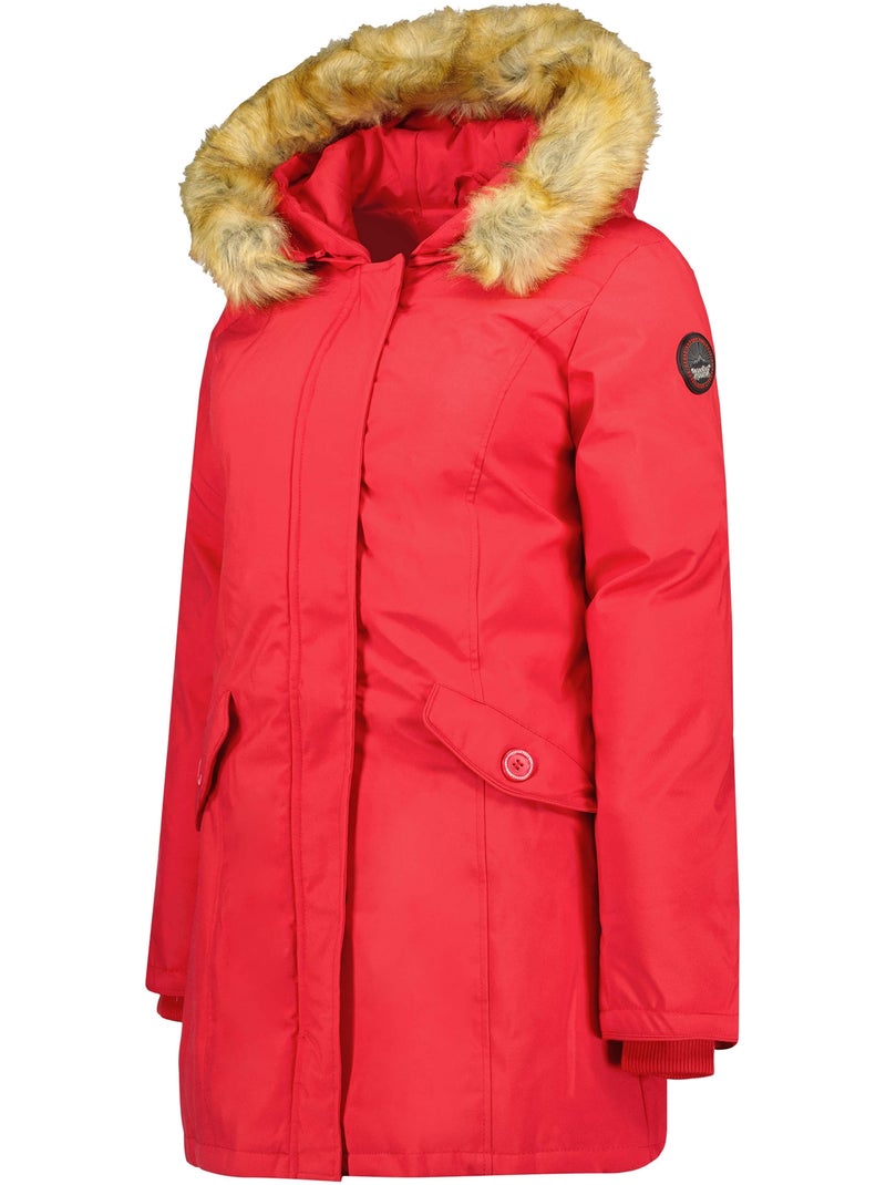 Parka sagomato con cappuccio in pelliccia sintetica dinastipeak – canadian peak Rosso - Kiabi