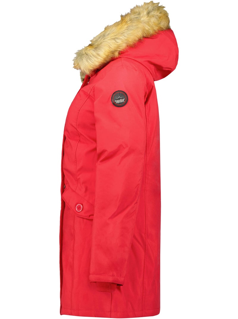 Parka sagomato con cappuccio in pelliccia sintetica dinastipeak – canadian peak Rosso - Kiabi