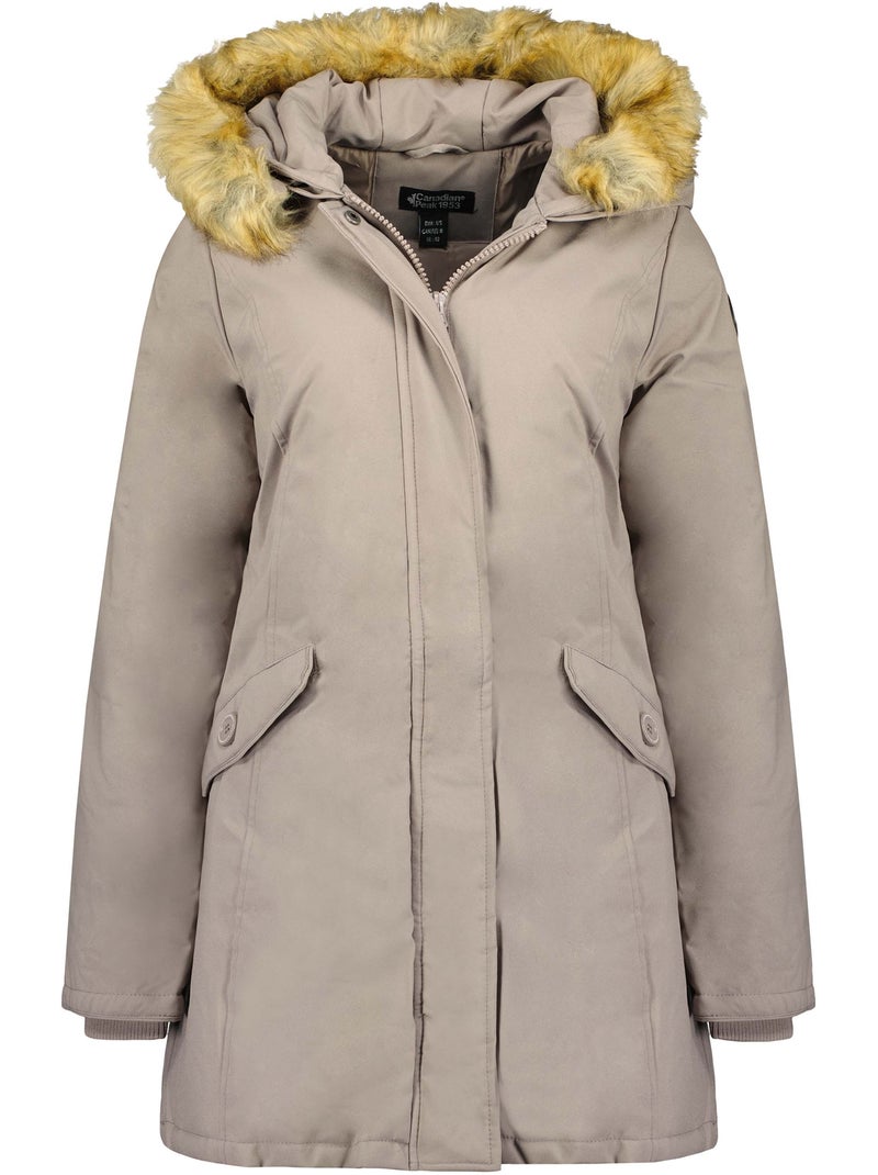 Parka sagomato con cappuccio in pelliccia sintetica dinastipeak – canadian peak Tortora - Kiabi