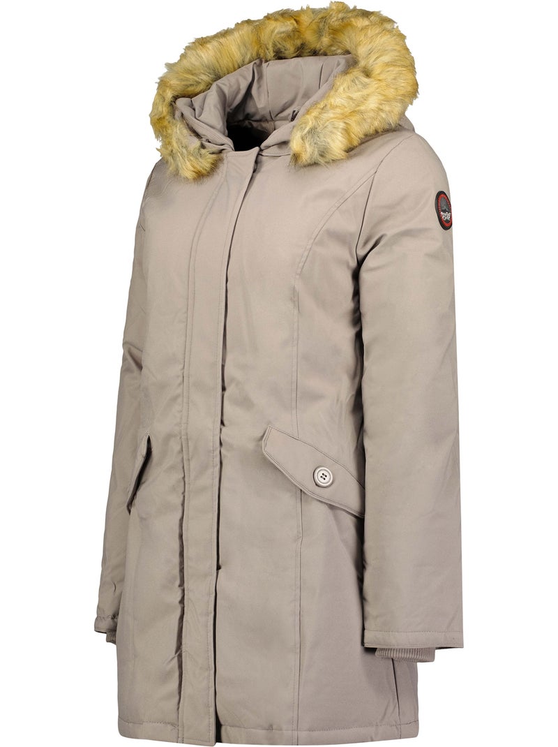 Parka sagomato con cappuccio in pelliccia sintetica dinastipeak – canadian peak Tortora - Kiabi