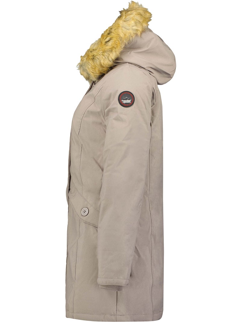 Parka sagomato con cappuccio in pelliccia sintetica dinastipeak – canadian peak Tortora - Kiabi
