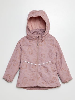 Parka stampato et con paillettes 'unicorno'