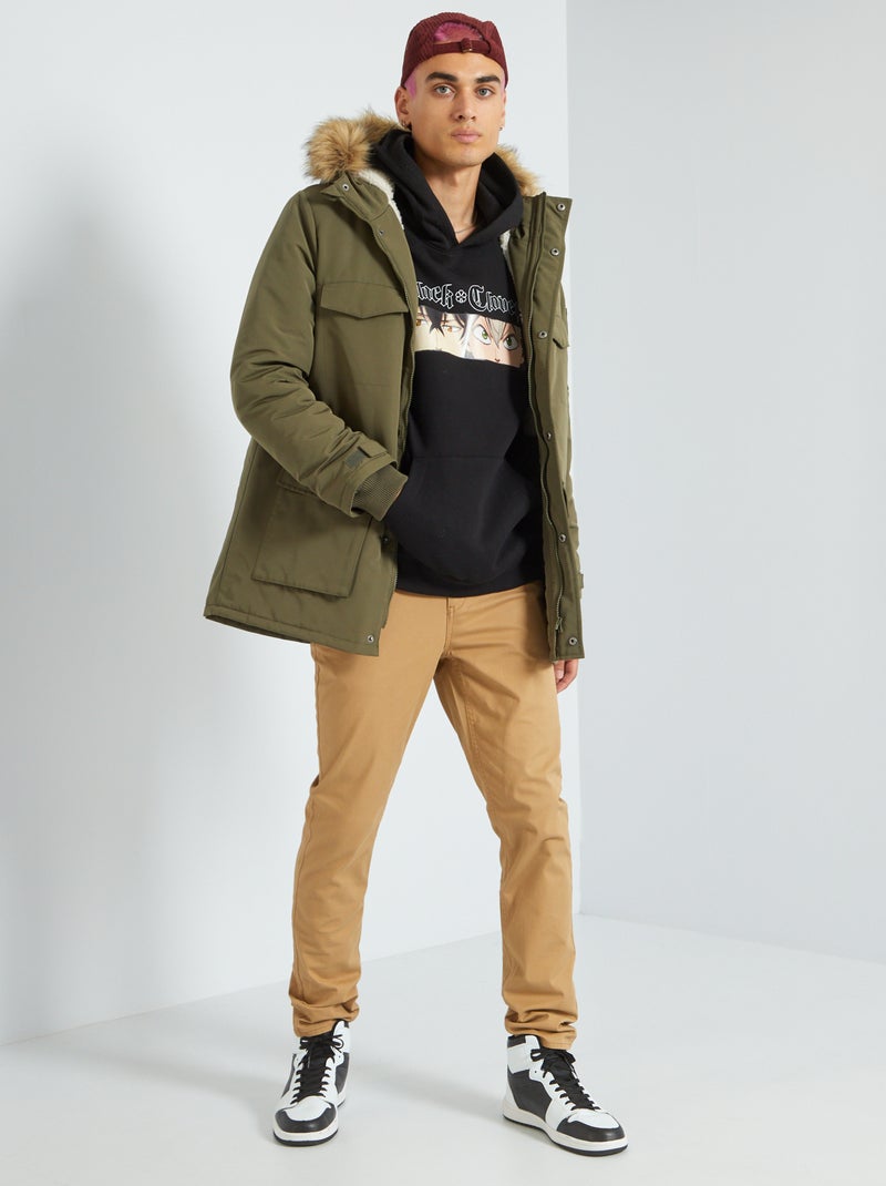 Parka tinta unita con cappuccio KAKI - Kiabi