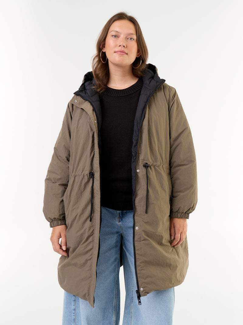 Parka tinta unita con cappuccio Verde - Kiabi
