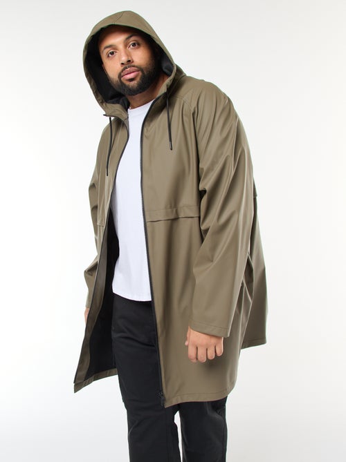 Parka tinta unita lunga e idrorepellente con cappuccio - Kiabi