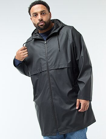 Parka tinta unita lunga e idrorepellente con cappuccio