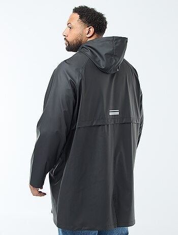 Parka tinta unita lunga e idrorepellente con cappuccio