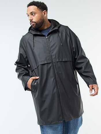 Parka tinta unita lunga e idrorepellente con cappuccio