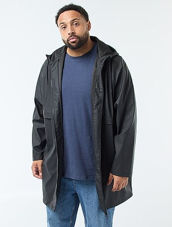 Parka tinta unita lunga e idrorepellente con cappuccio