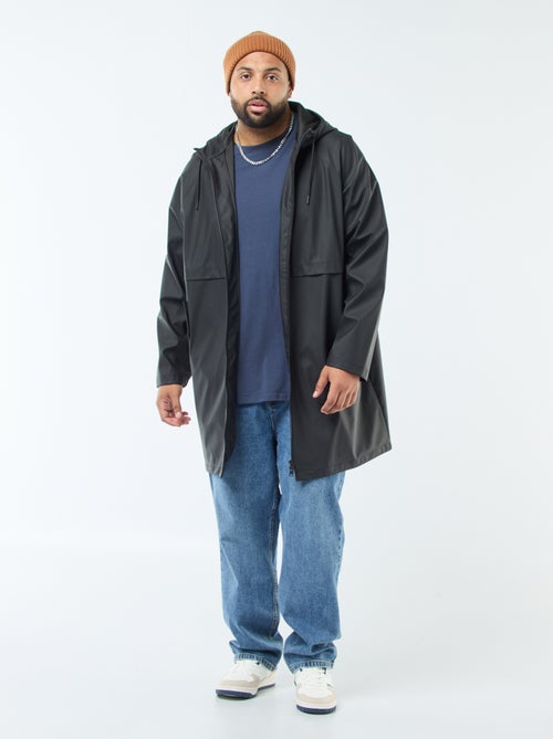 Parka tinta unita lungo e idrorepellente con cappuccio - Kiabi