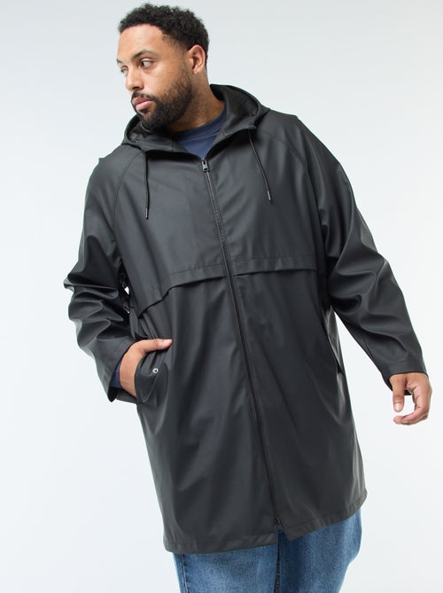 Parka tinta unita lungo e idrorepellente con cappuccio - Kiabi