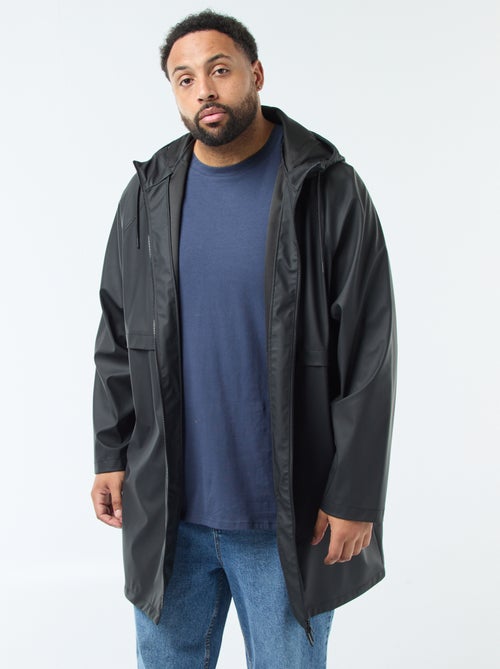 Parka tinta unita lungo e idrorepellente con cappuccio - Kiabi