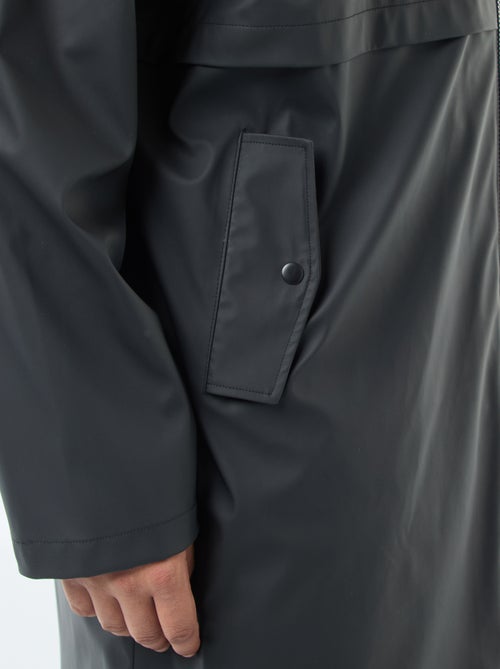 Parka tinta unita lungo e idrorepellente con cappuccio - Kiabi