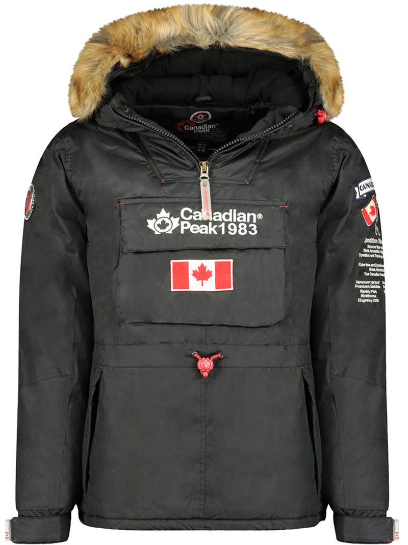 Parka trapuntato con cappuccio bonopeak – canadian peak Nero - Kiabi