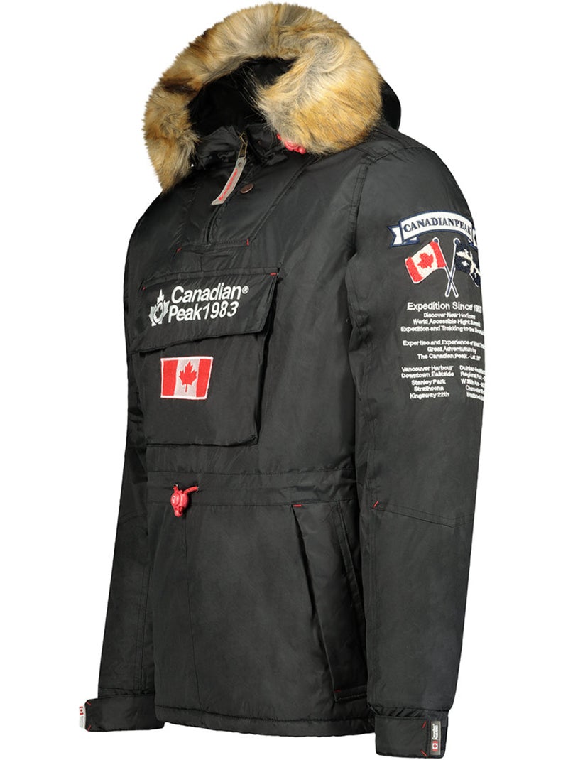 Parka trapuntato con cappuccio bonopeak – canadian peak Nero - Kiabi