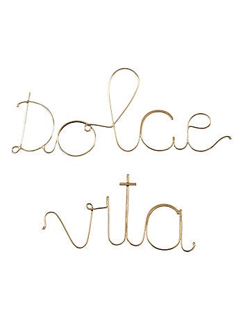 Parola in filo d'ottone "DOLCE VITA