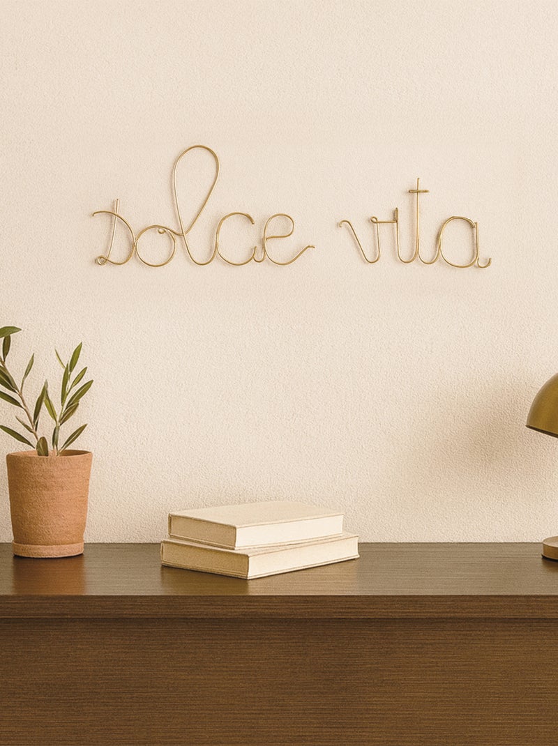 Parola in filo d'ottone "DOLCE VITA Dorato - Kiabi