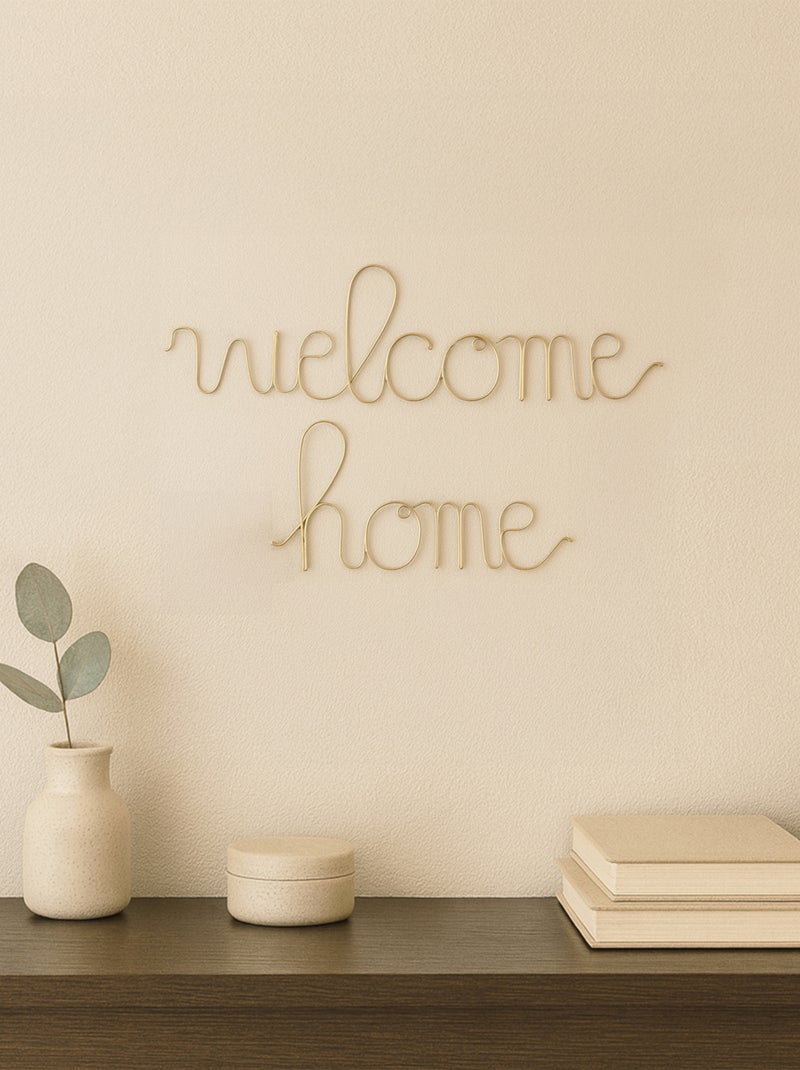Parola in filo d'ottone "WELCOME HOME Dorato - Kiabi