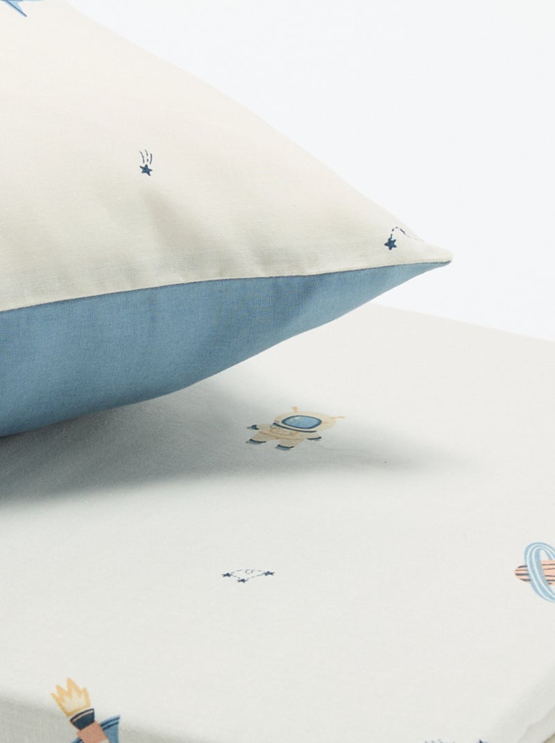 Parure copripiumino a quadri singolo (140 x 200 cm) - Kiabi Home Blu - Kiabi