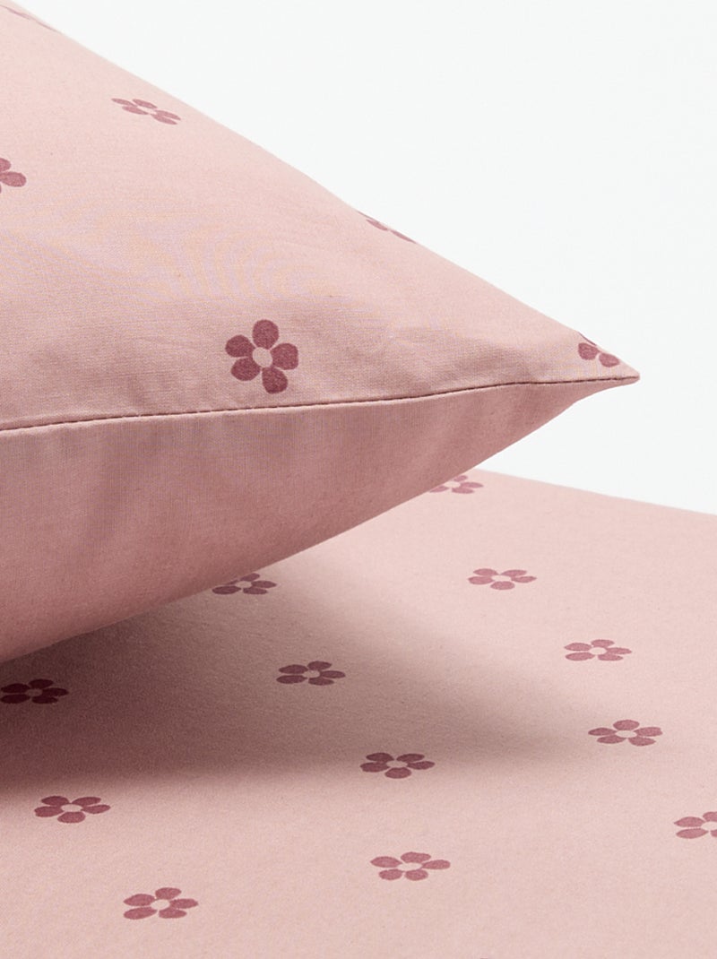 Parure copripiumino a quadri singolo (140 x 200 cm) - Kiabi Home Rosa - Kiabi
