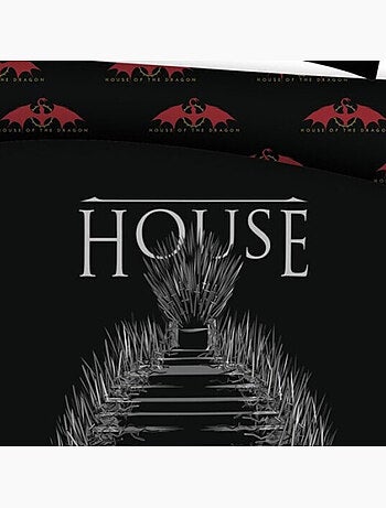 Parure copripiumino matrimoniale reversibile nera House of Dragon