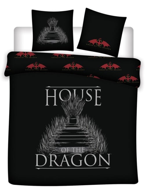 Parure copripiumino matrimoniale reversibile nera House of Dragon - Kiabi Parure copripiumino matrimoniale reversibile nera House of Dragon - Kiabi