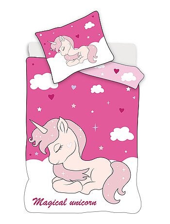 Parure da Lettino in Cotone Reversibile Unicorno Magico