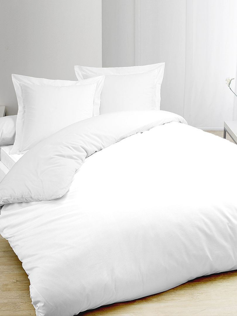 Parure da letto bianca puro cotone bianco - Kiabi