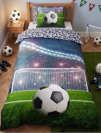 Parure da Letto Calcio Bambino, 100% Cotone Oeko?Tex, Letto 1 piazza, STADIO
