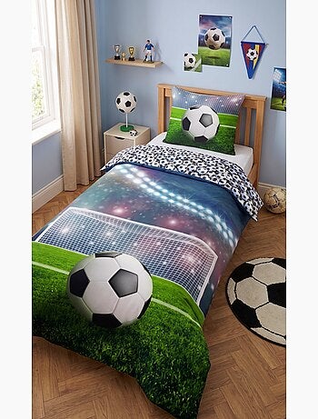 Parure da Letto Calcio Bambino, 100% Cotone Oeko?Tex, Letto 1 piazza, STADIO