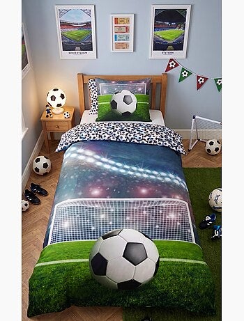 Parure da Letto Calcio Bambino, 100% Cotone Oeko?Tex, Letto 1 piazza, STADIO